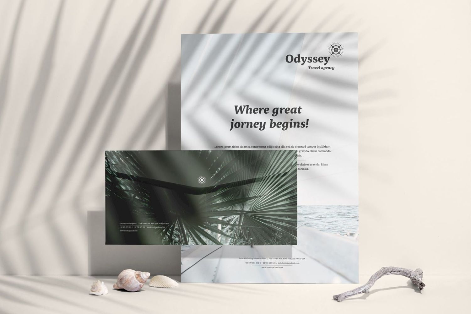 具有自然元素的品牌样机 Odyssey Branding Mockup插图