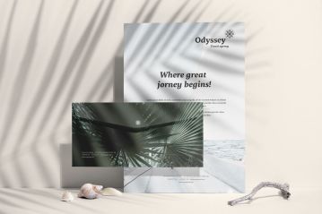 具有自然元素的品牌样机 Odyssey Branding Mockup