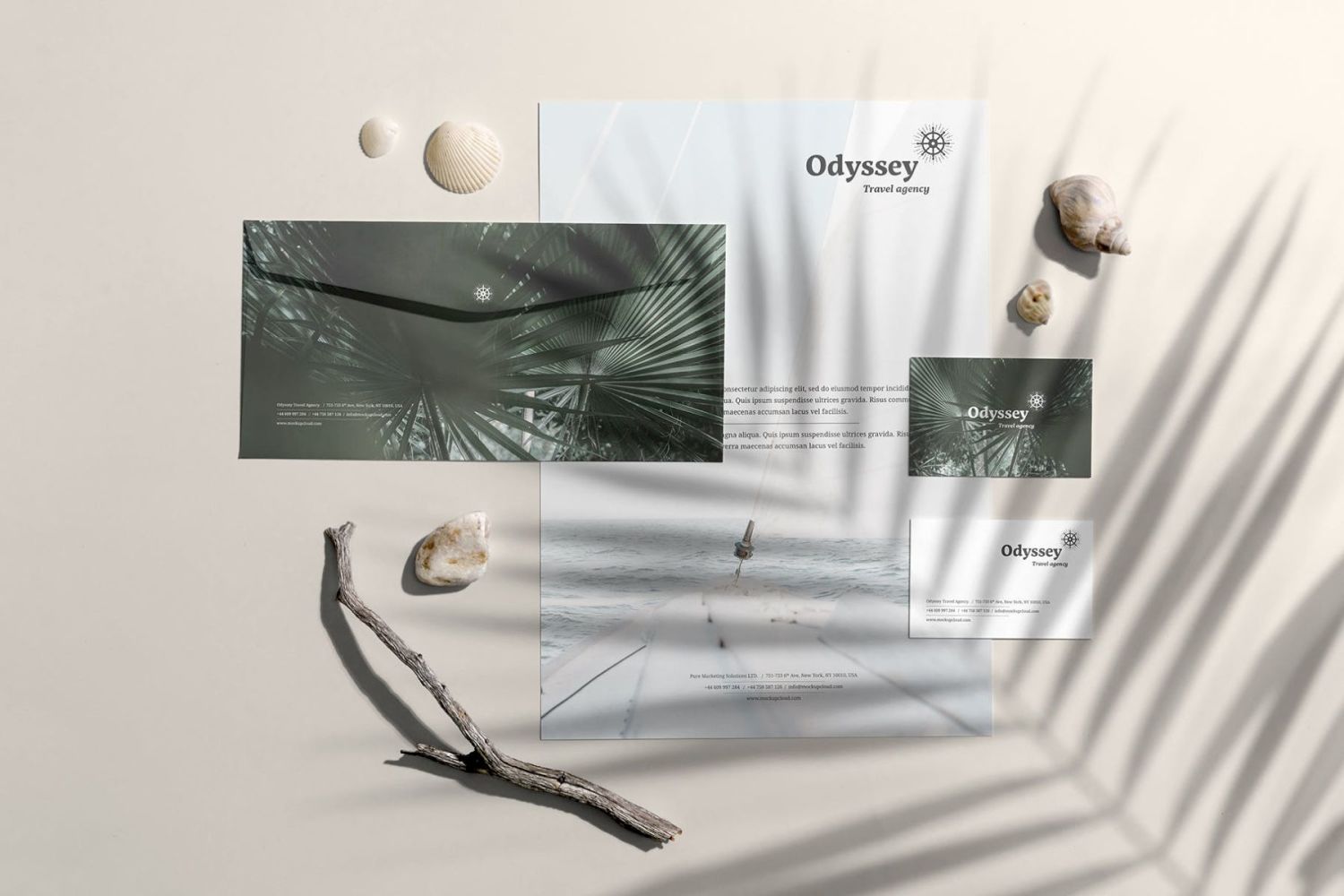 具有自然元素的品牌样机 Odyssey Branding Mockup插图5