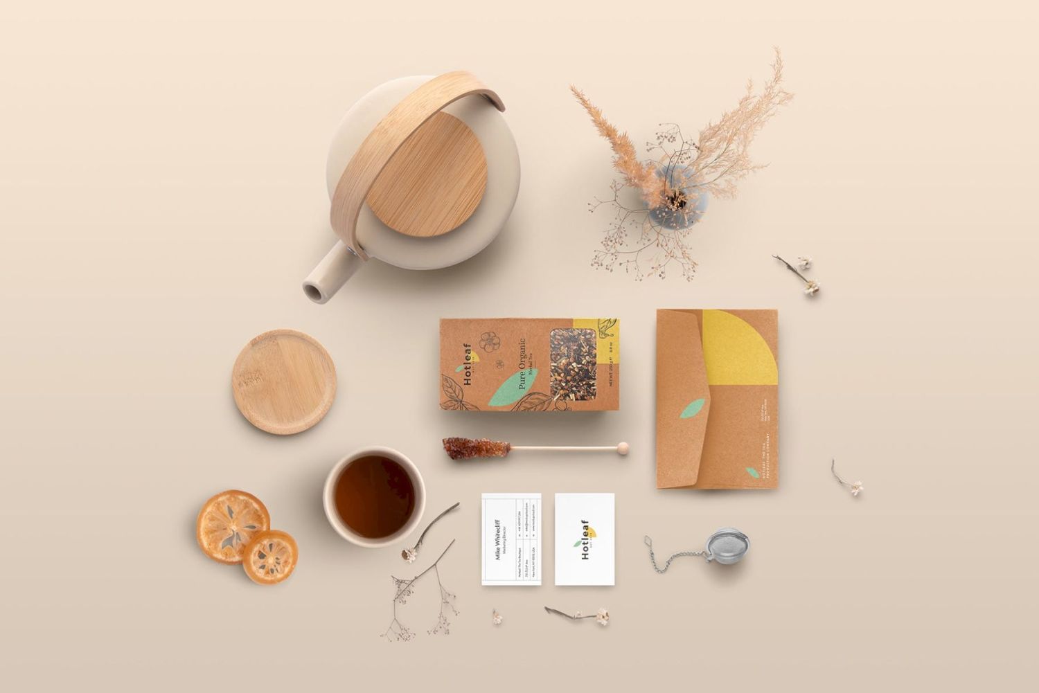 茶馆品牌样机套件 Hotleaf – Teahouse Branding Mockup Kit插图4