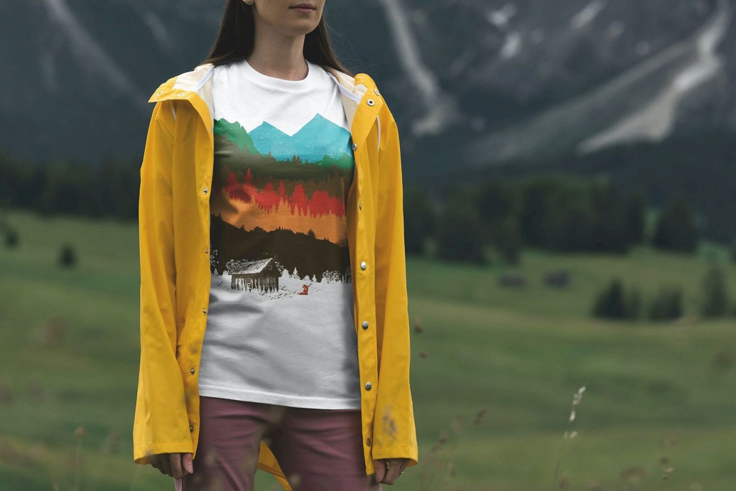 T恤样机阿尔卑斯版 T-Shirt Mockup Alpine Edition插图9