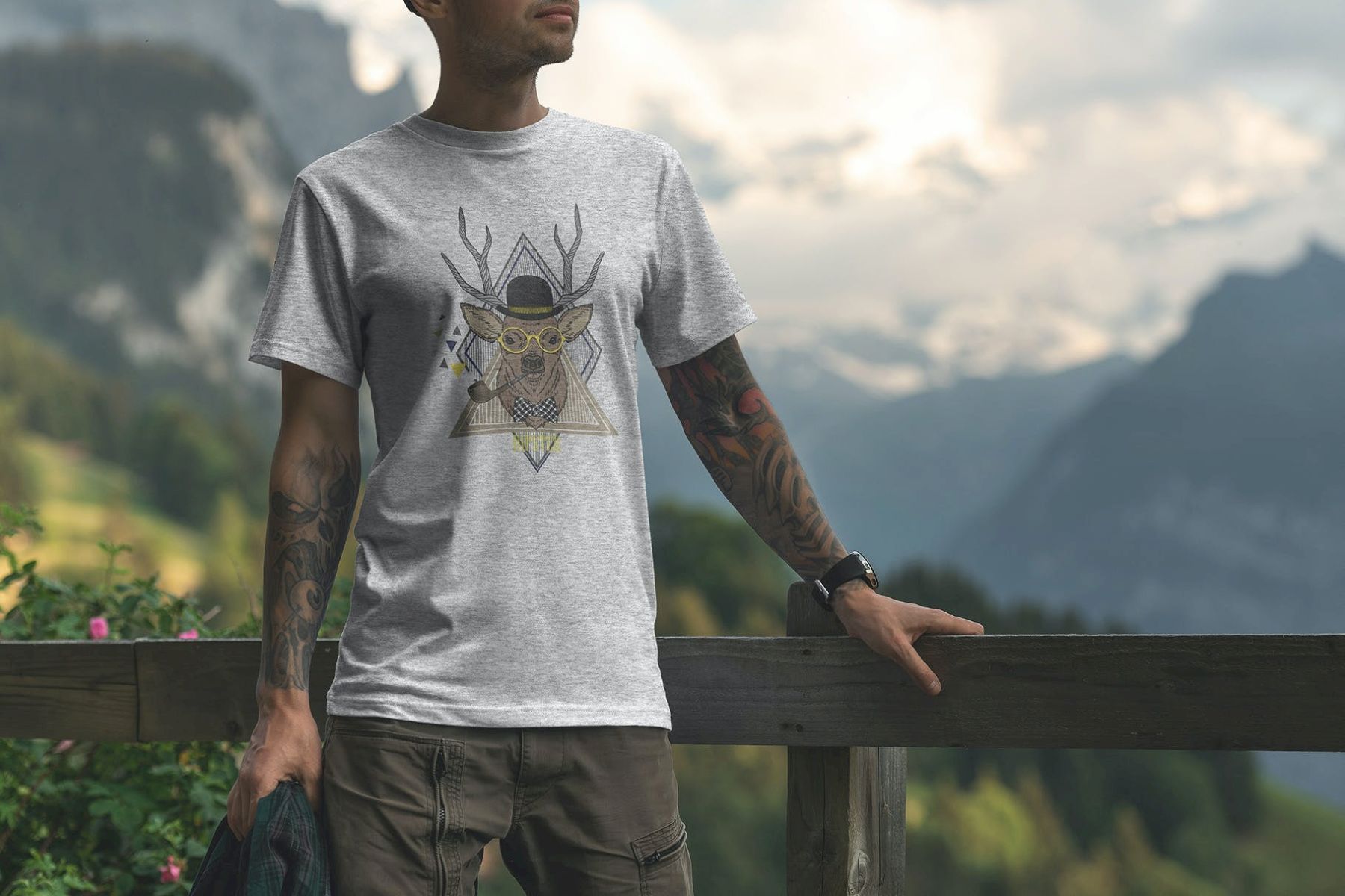 T恤样机阿尔卑斯版 T-Shirt Mockup Alpine Edition插图32