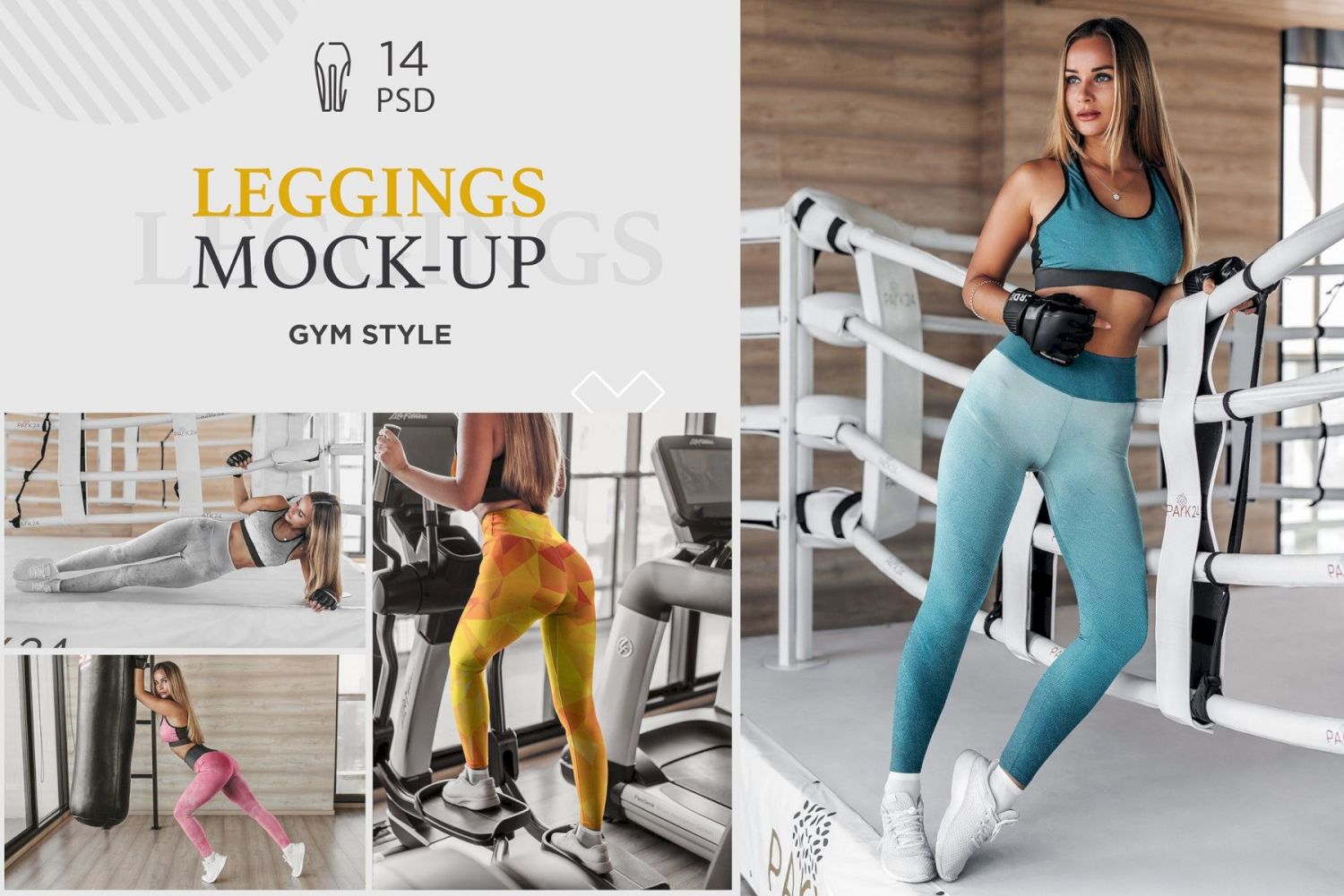 紧身裤样机健身房风格 Leggings Mock-Up Gym Style插图