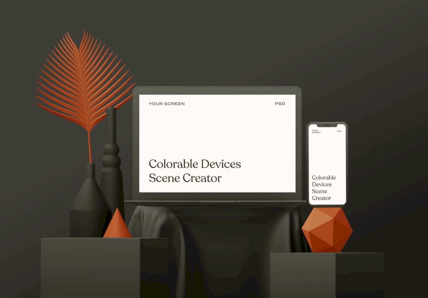 可着色设备场景样机创建器 Colorable Devices Scene Creator插图