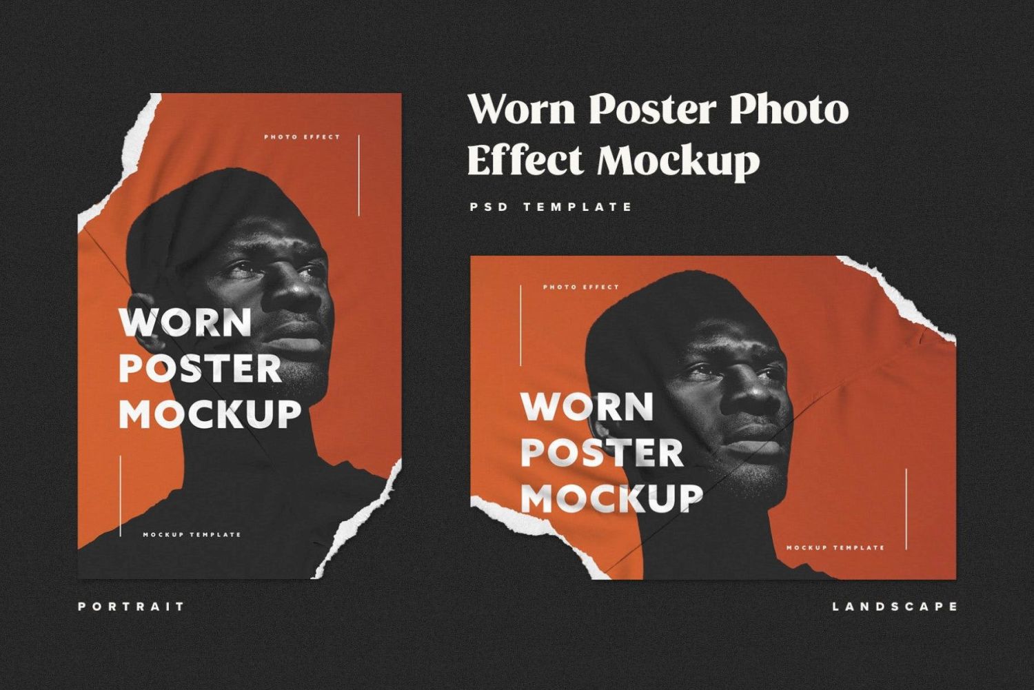 撕纸海报样机套装 Ripped Paper Poster Mockup Set插图3