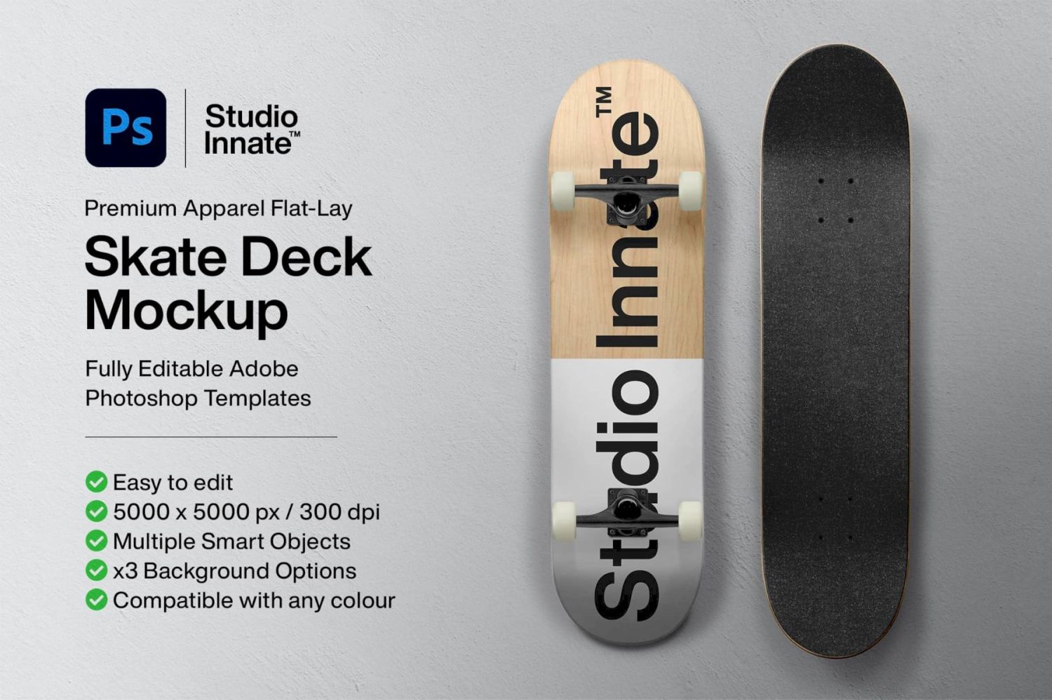 滑板样机 Skateboard Mockup插图