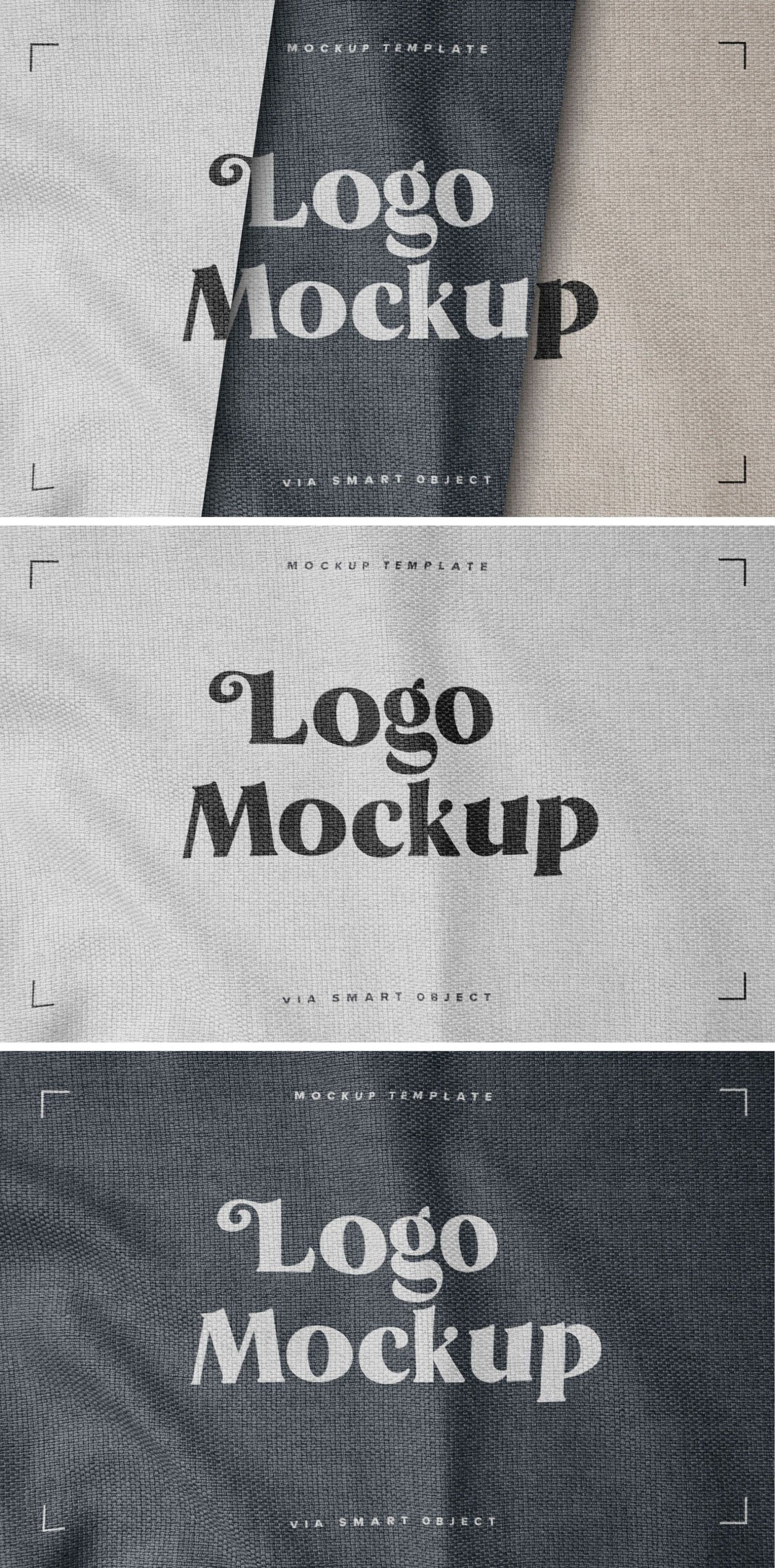 织物印花标志样机套装 Fabric Print Logo Mockup Set插图3