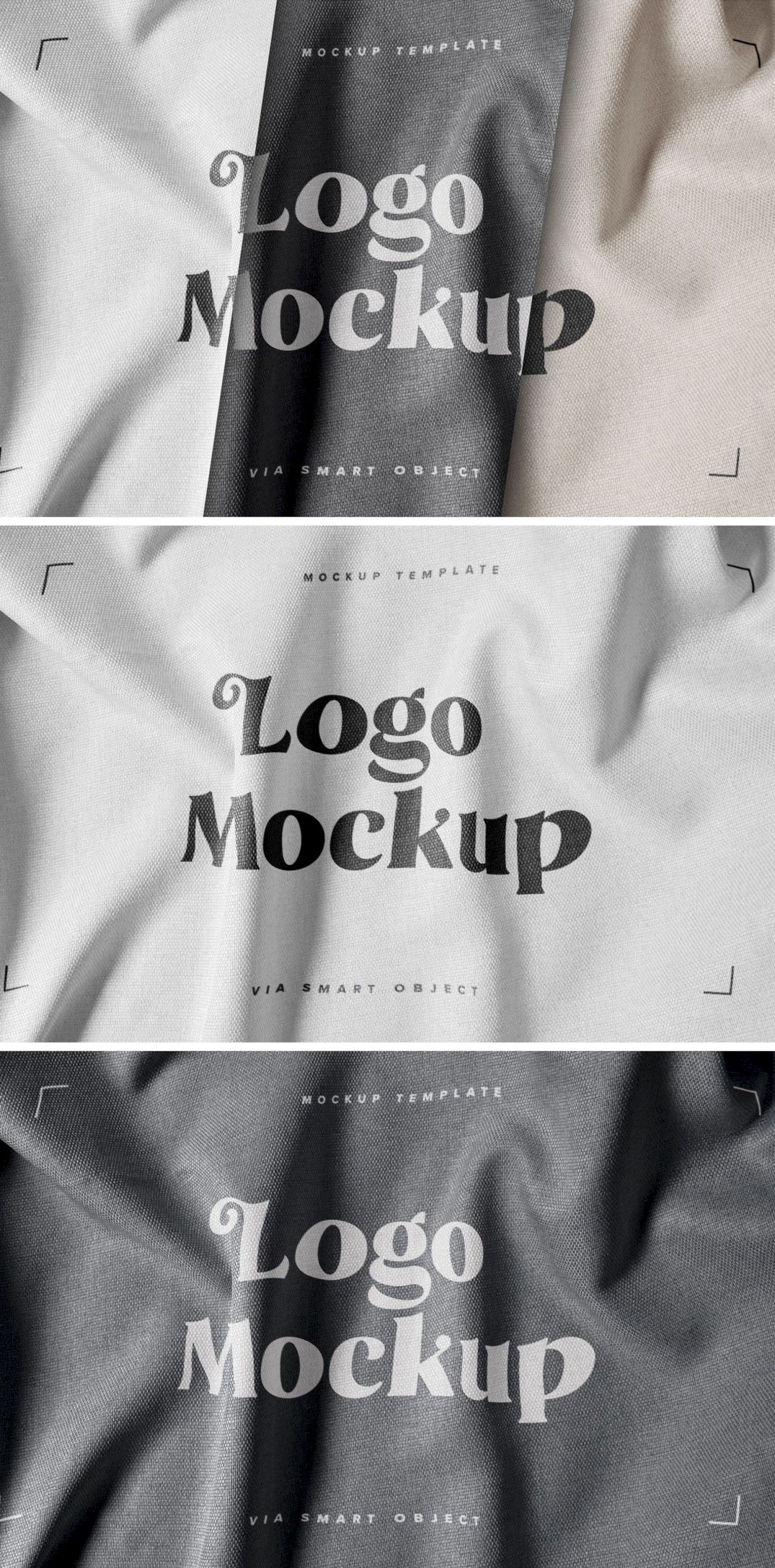 织物印花标志样机套装 Fabric Print Logo Mockup Set插图4