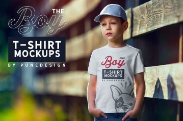 男孩T恤样机套装 Boy T-Shirt Mock-Up Set
