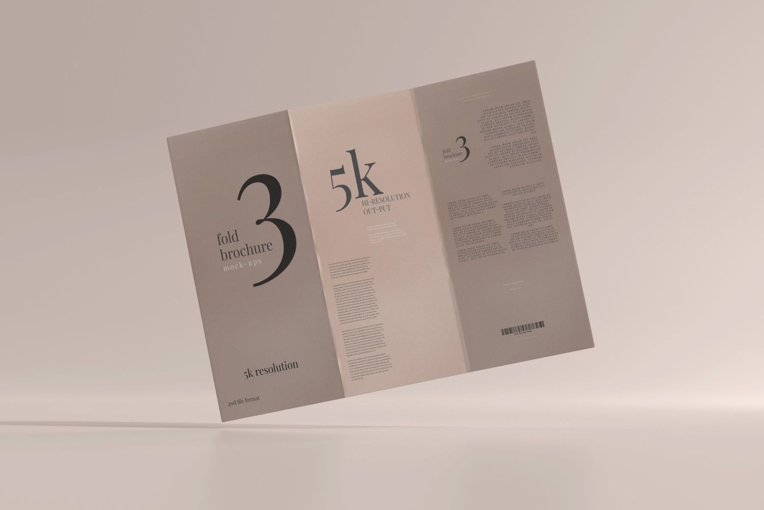 DL 尺寸三折页宣传册样机 Tri Fold DL Brochure Mockups插图8
