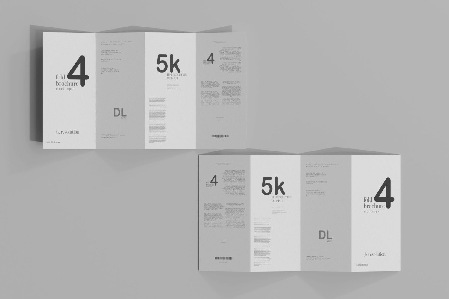 DL尺寸四折宣传册样机 Four Fold DL Brochure Mockups插图14