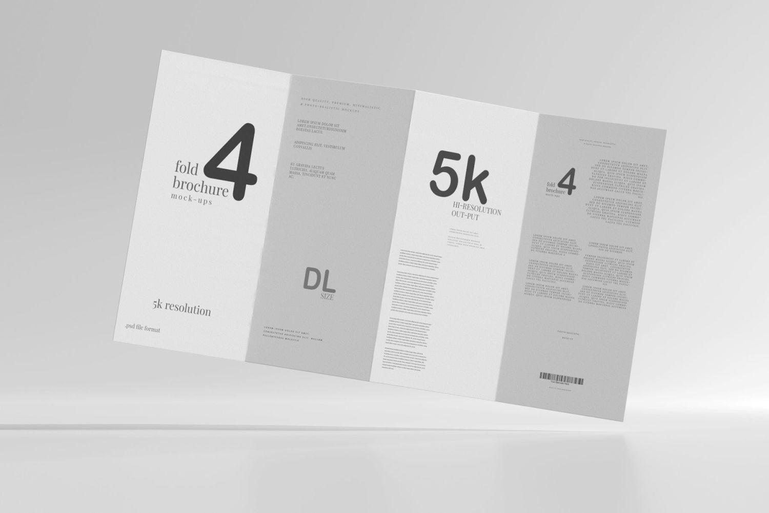 DL尺寸四折宣传册样机 Four Fold DL Brochure Mockups插图20