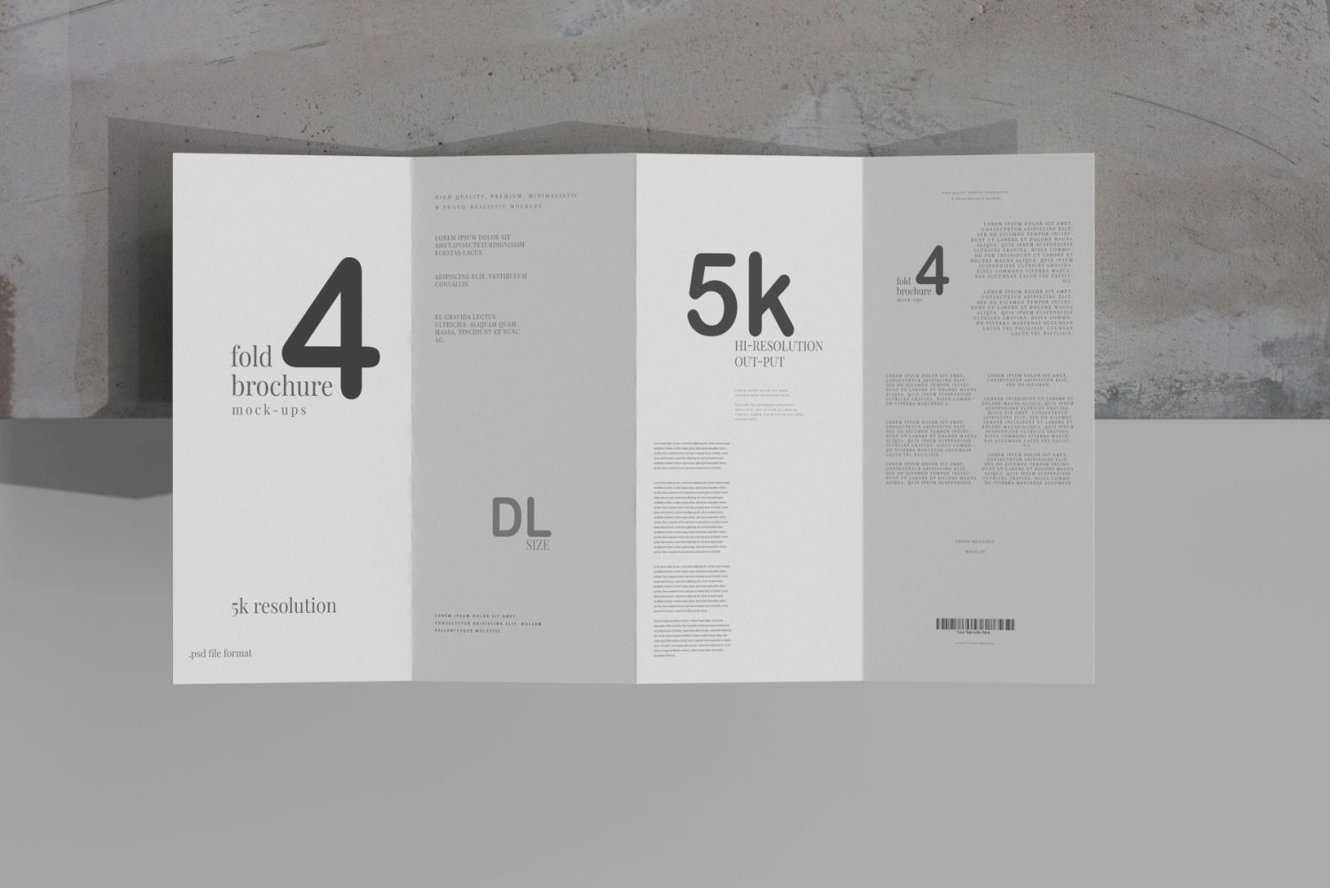 DL尺寸四折宣传册样机 Four Fold DL Brochure Mockups插图21