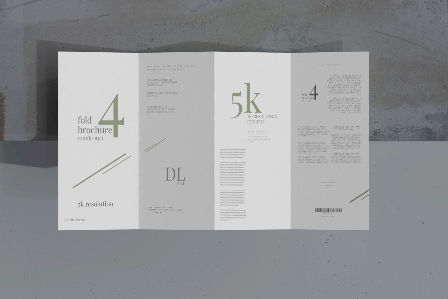 DL尺寸四折宣传册样机 Four Fold DL Brochure Mockups插图22