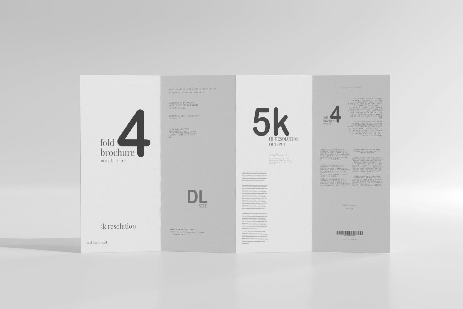 DL尺寸四折宣传册样机 Four Fold DL Brochure Mockups插图31