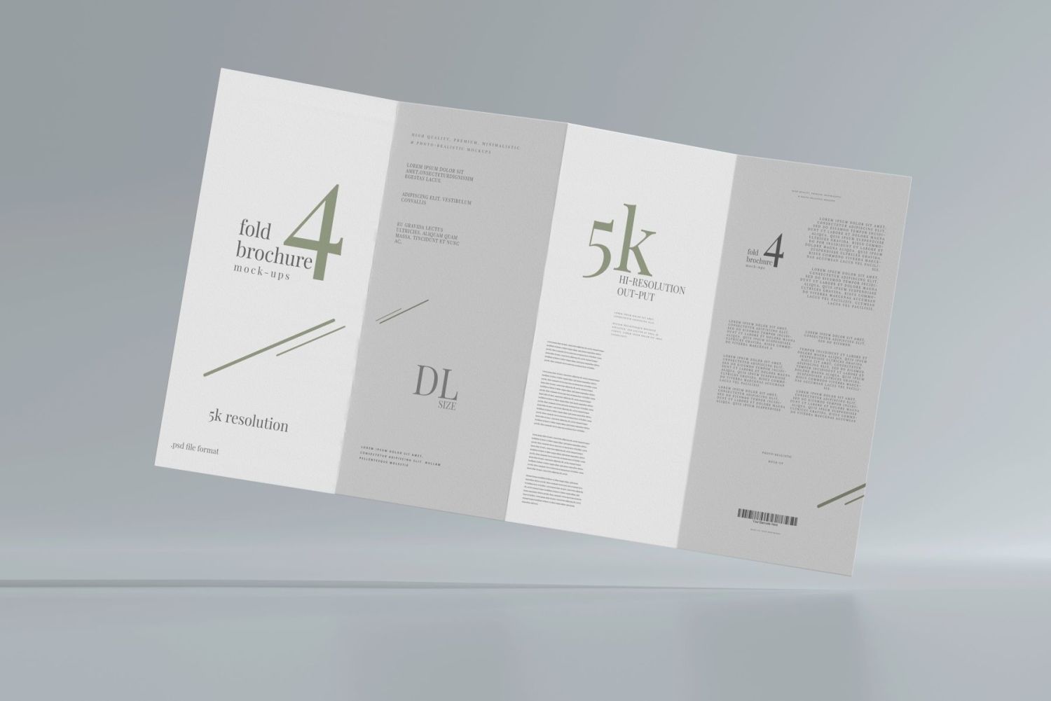 DL尺寸四折宣传册样机 Four Fold DL Brochure Mockups插图32