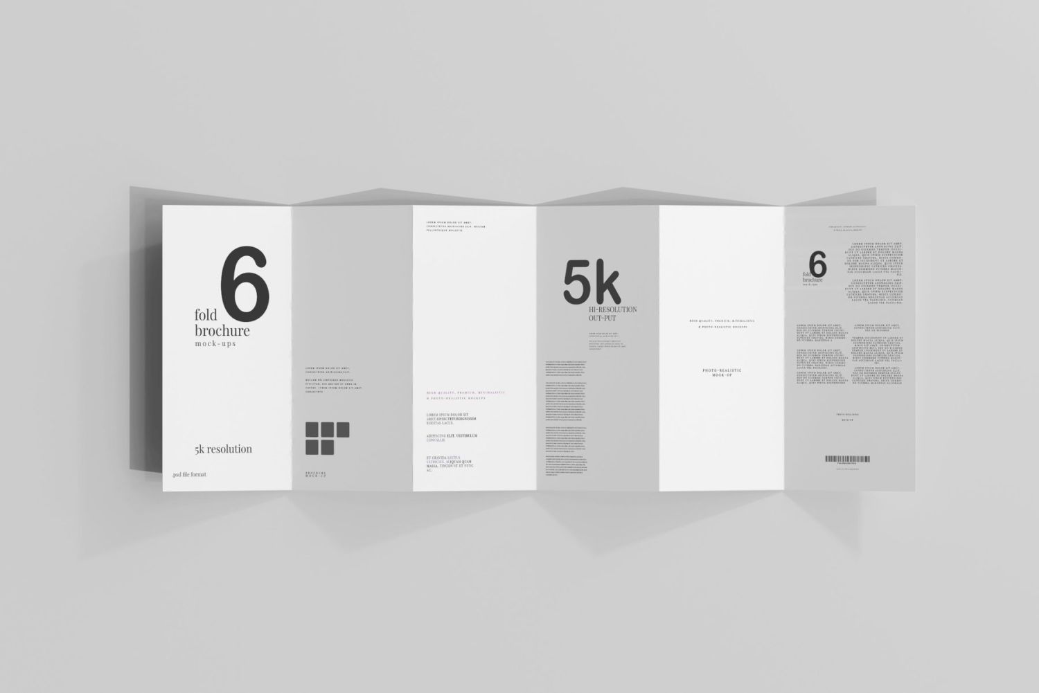 六折 DL 宣传册样机 Six Fold DL Brochure Mockups插图2