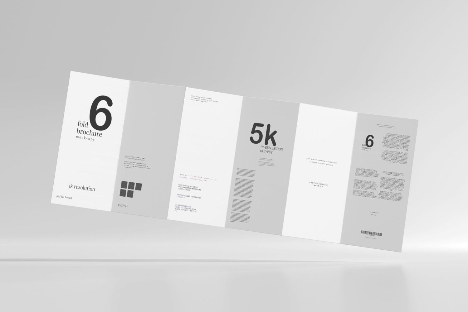 六折 DL 宣传册样机 Six Fold DL Brochure Mockups插图8