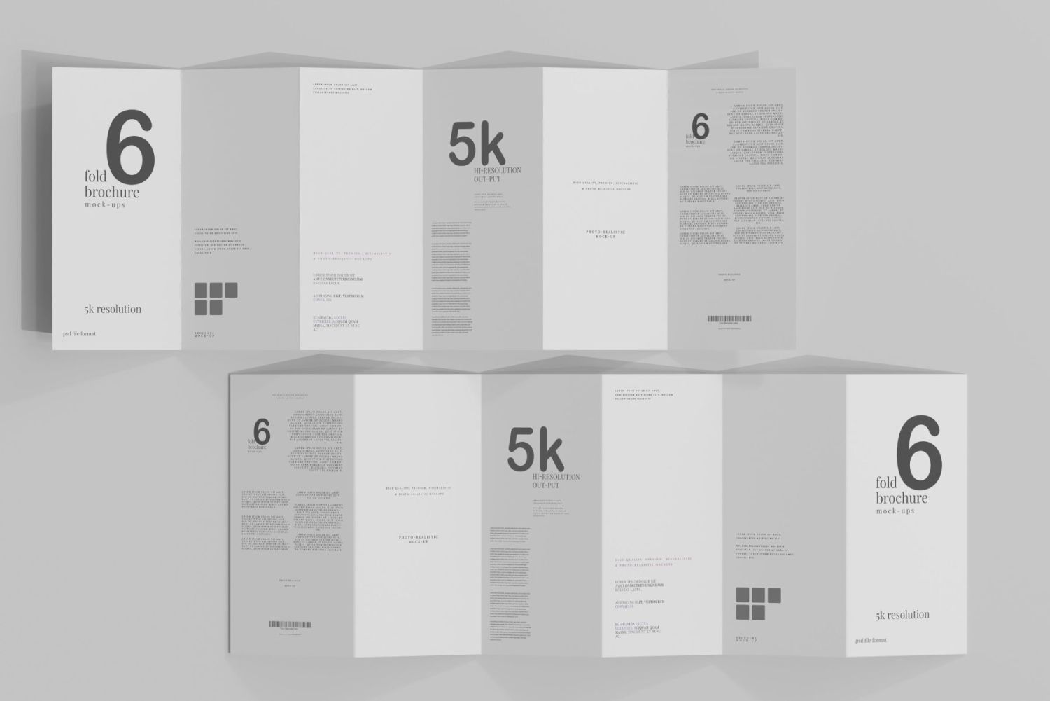 六折 DL 宣传册样机 Six Fold DL Brochure Mockups插图22