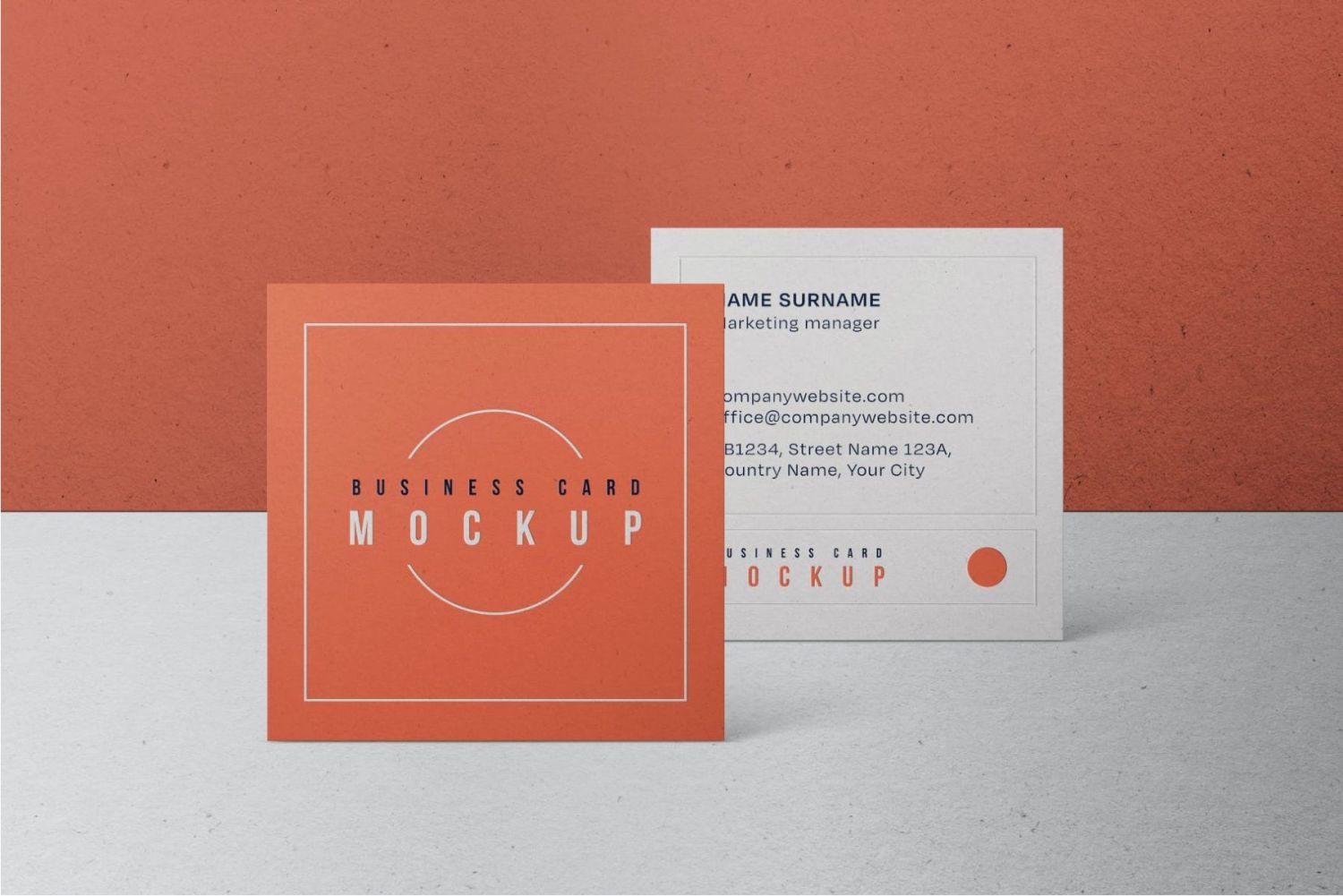 方形名片样机集 Square Business Card Mockup Set插图2