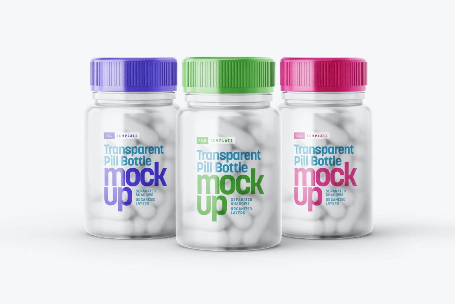 透明药瓶样机套装 Transparent Pill Bottle Mockup Set插图7