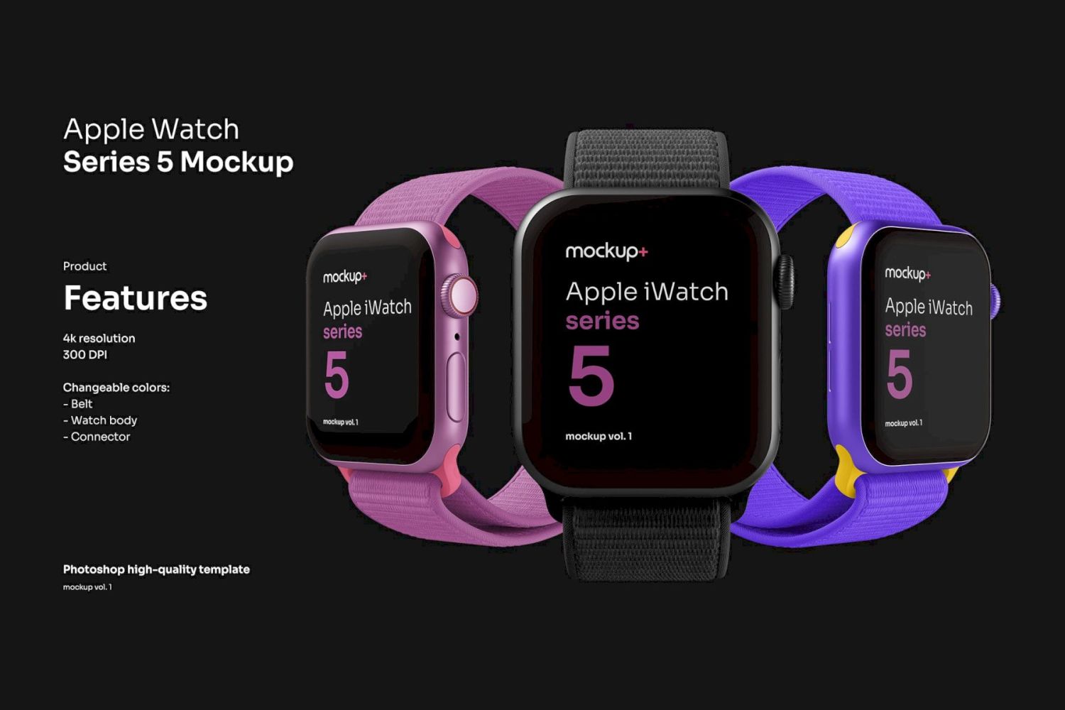 Apple Watch Series 5 样机 Apple Watch Series 5 Mockup插图