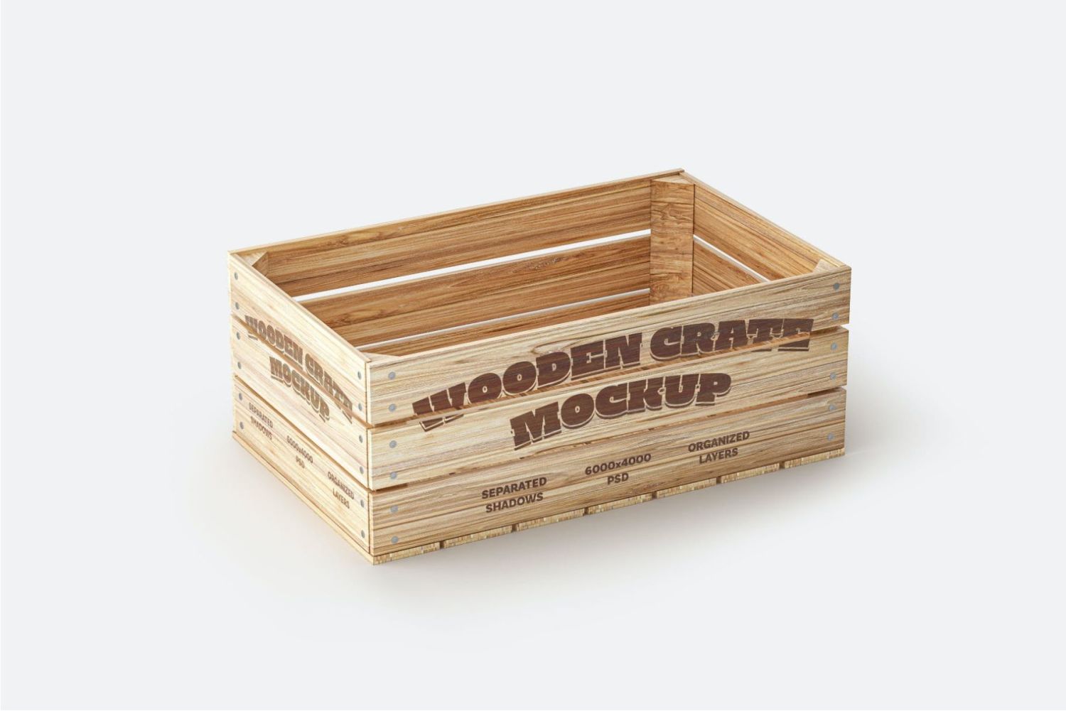 木箱样机套装 Wooden Crate Mockup Set插图1
