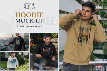 连帽衫样机街头时尚 vol.3 Hoodie Mock-Up Street Fashion vol.3