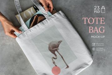 帆布手提包样机生活方式 Canvas Tote Bag Mock-Up Lifestyle