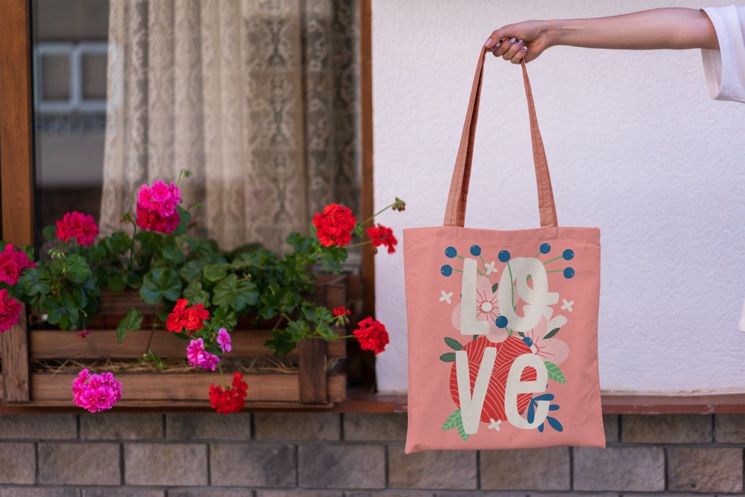 帆布手提包样机生活方式 Canvas Tote Bag Mock-Up Lifestyle插图8