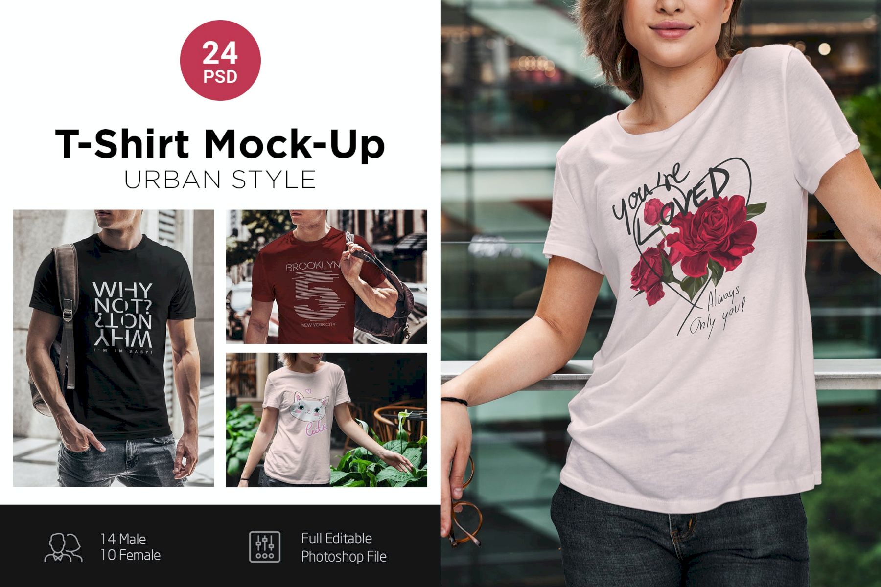 T恤样机都市风格 T-Shirt Mock-Up Urban Style