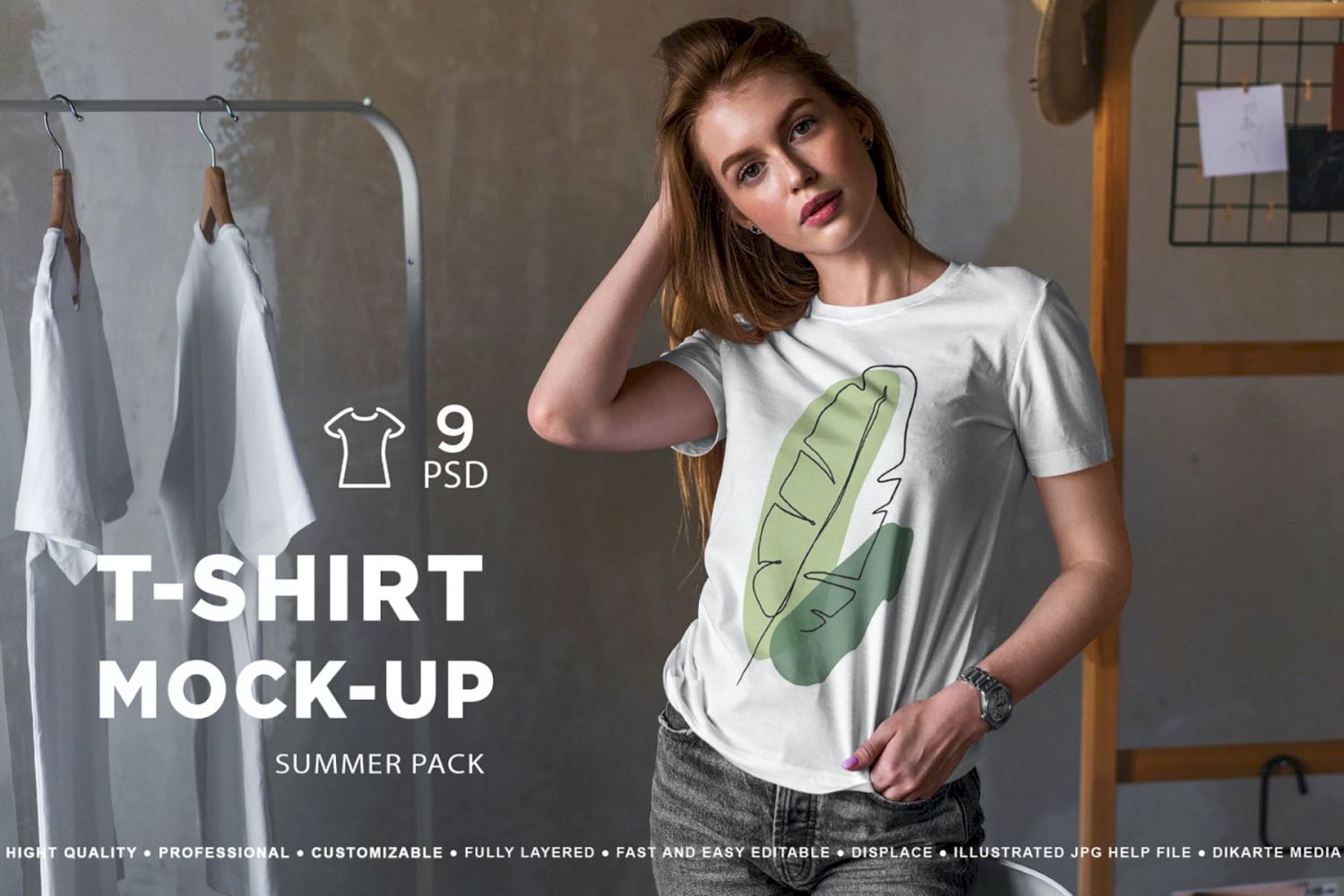 T恤样机夏季包 T-Shirt Mock-Up Summer Pack插图