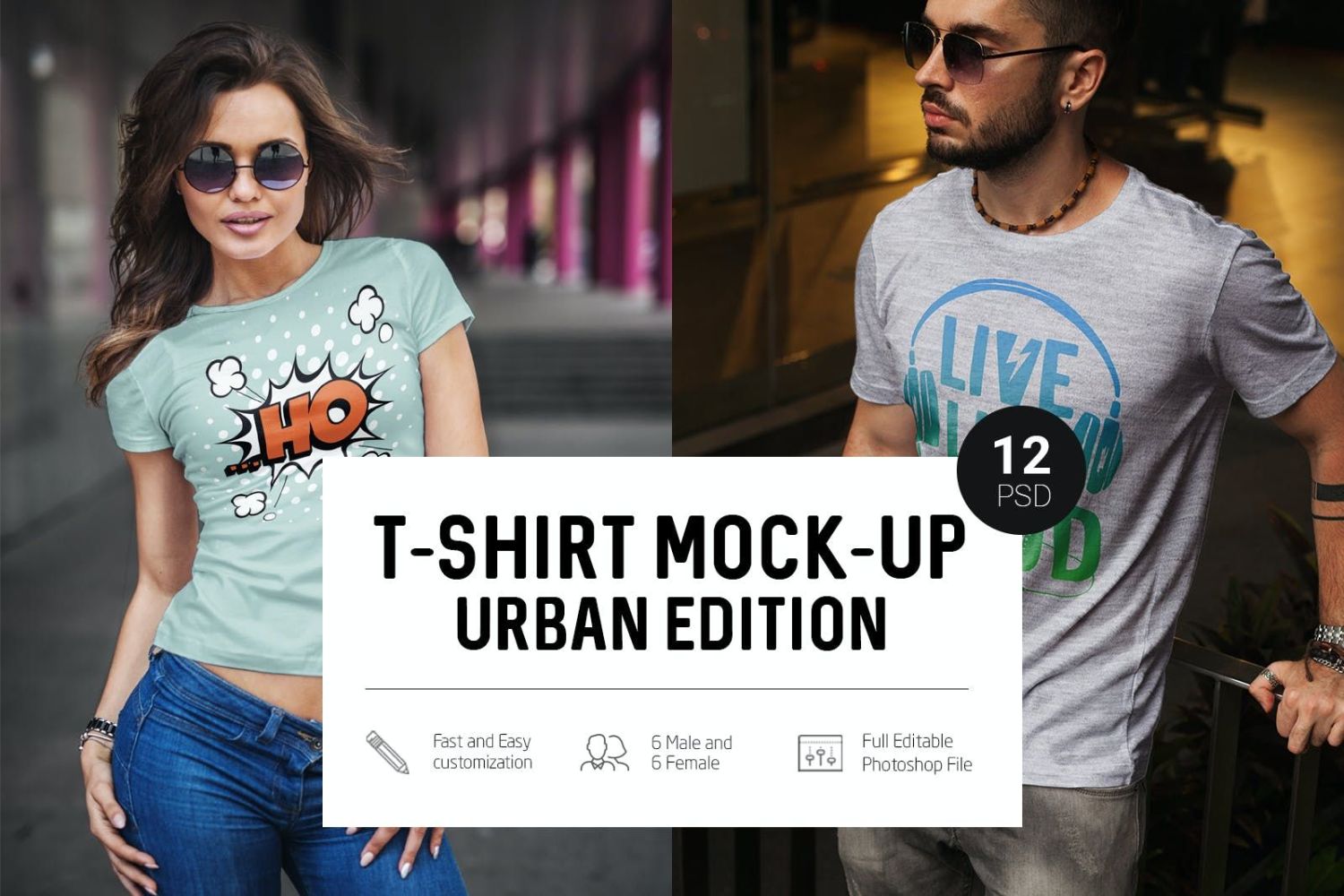 T 恤样机城市版 T-Shirt Mock-Up Urban Edition插图