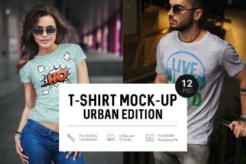 T 恤样机城市版 T-Shirt Mock-Up Urban Edition