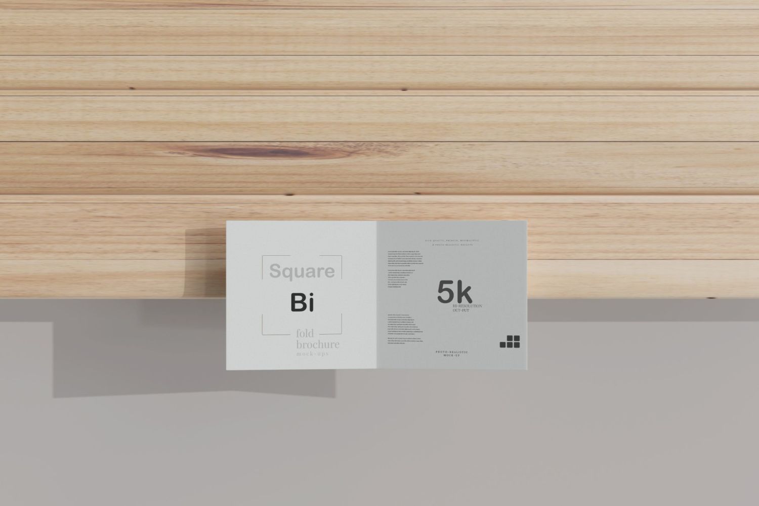 方形双折小册子样机 Square Bi Fold Brochure Mockup插图11