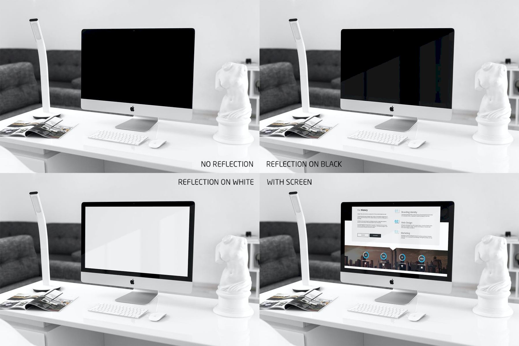 iMac样机清洁风格 iMac Mock-Up Clean Style插图1
