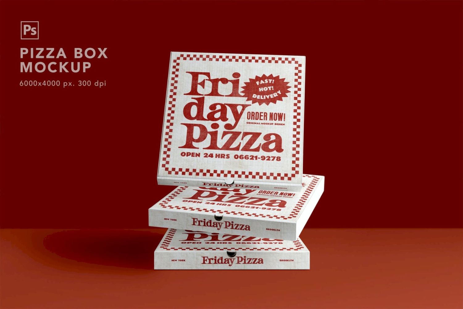 披萨盒样机 Pizza Box Mockup插图