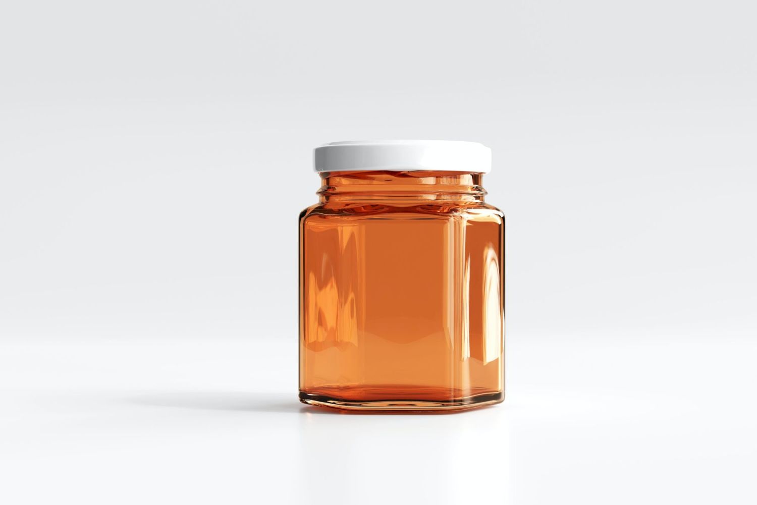 琥珀色玻璃罐样机 Amber Glass Jar Mockup插图1