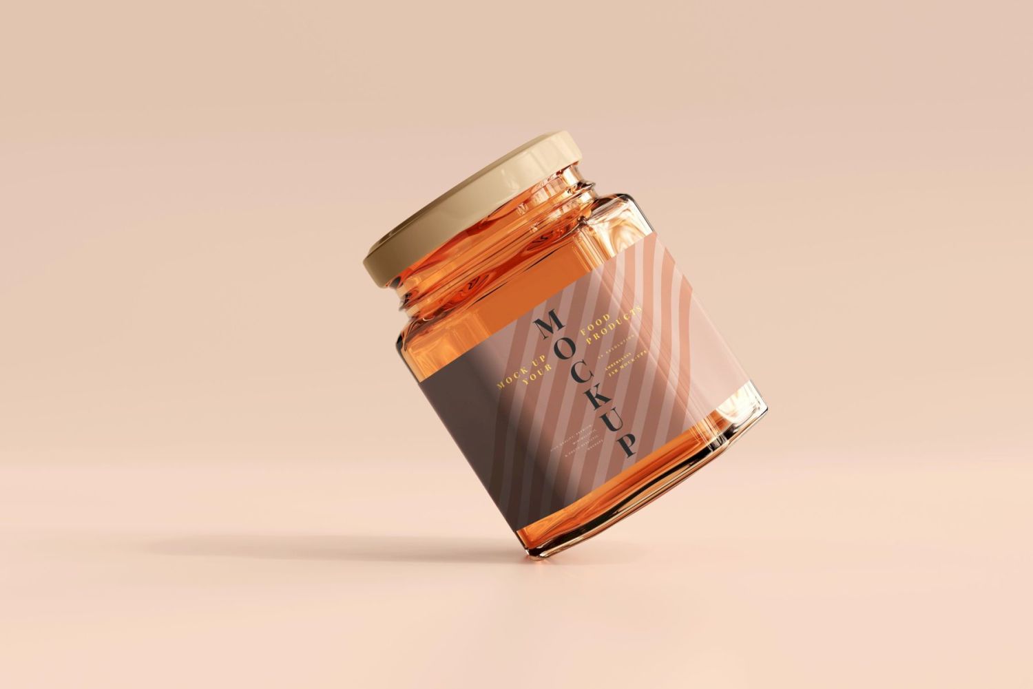琥珀色玻璃罐样机 Amber Glass Jar Mockup插图2