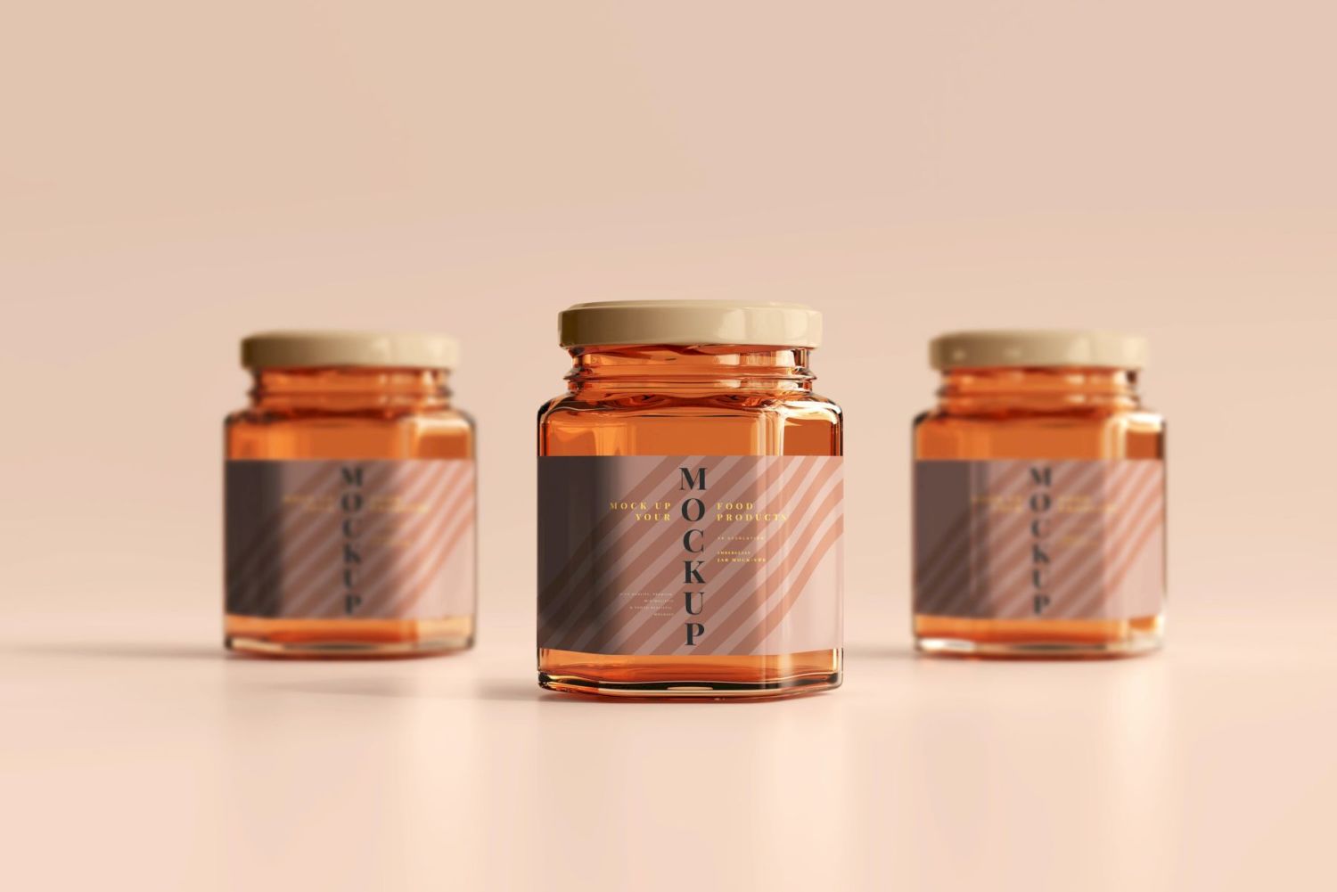 琥珀色玻璃罐样机 Amber Glass Jar Mockup插图5