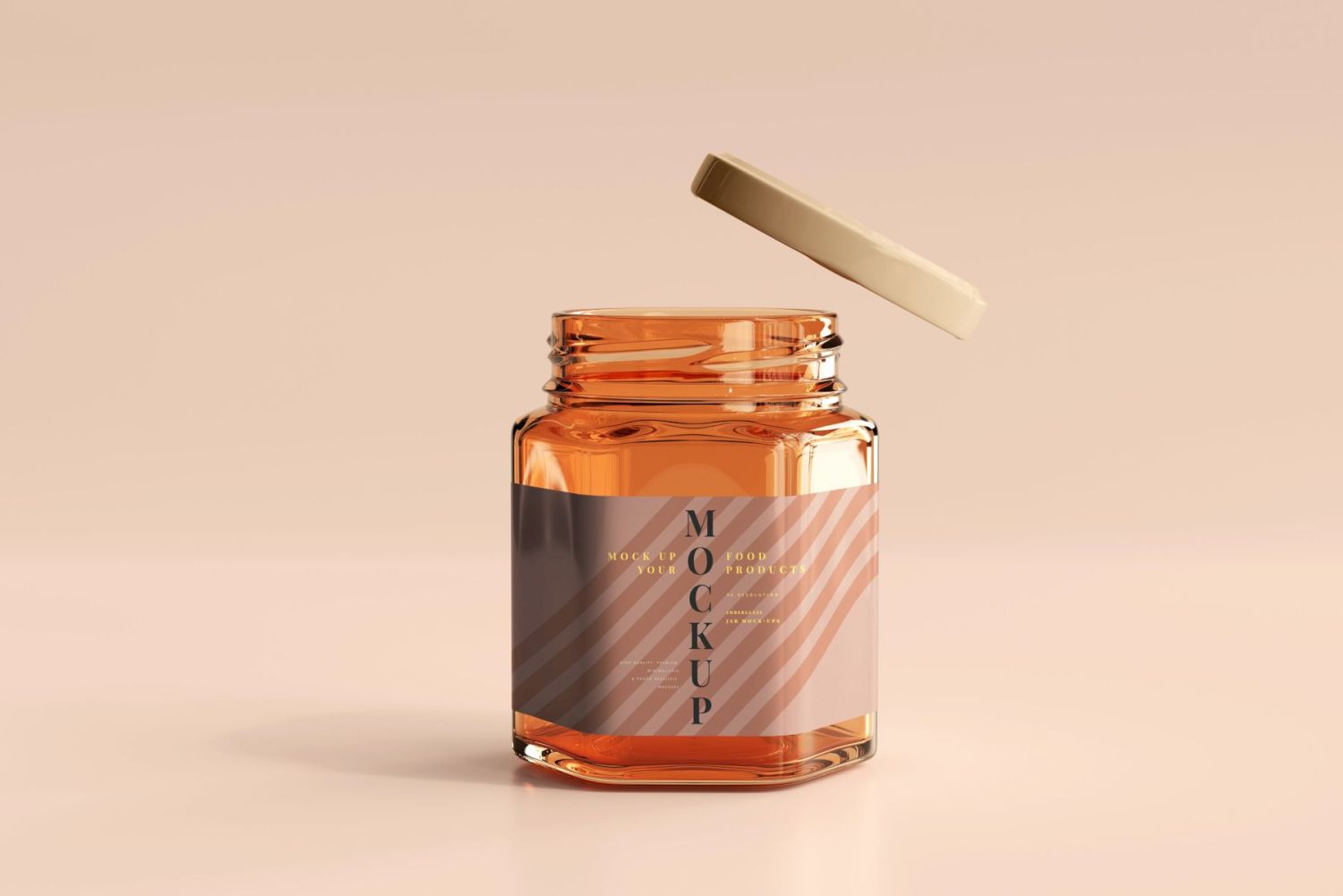 琥珀色玻璃罐样机 Amber Glass Jar Mockup插图15