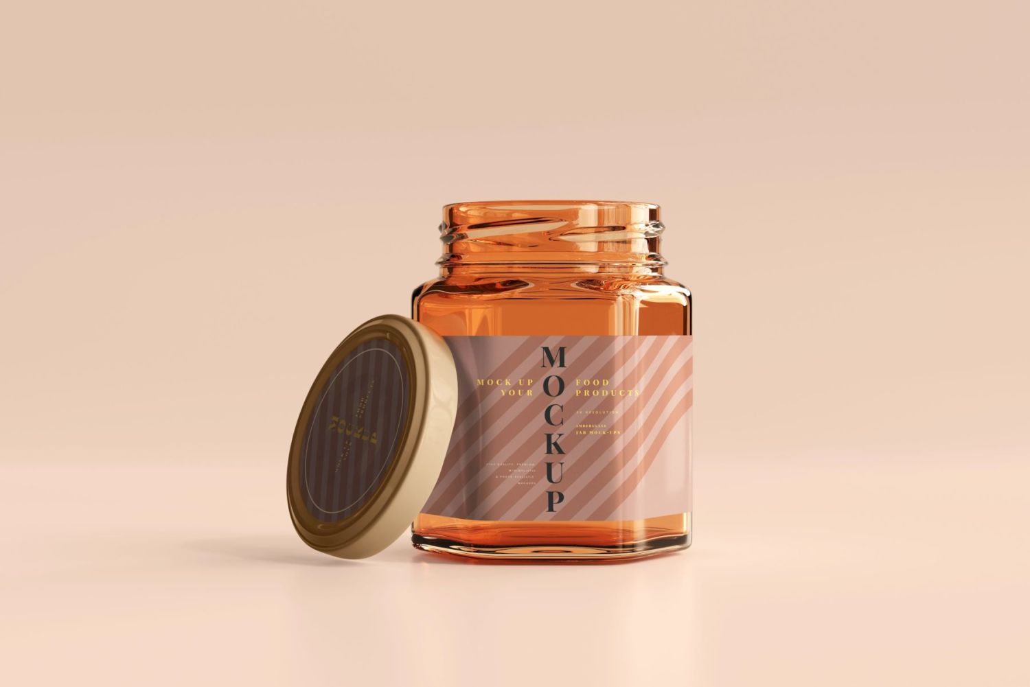 琥珀色玻璃罐样机 Amber Glass Jar Mockup插图19