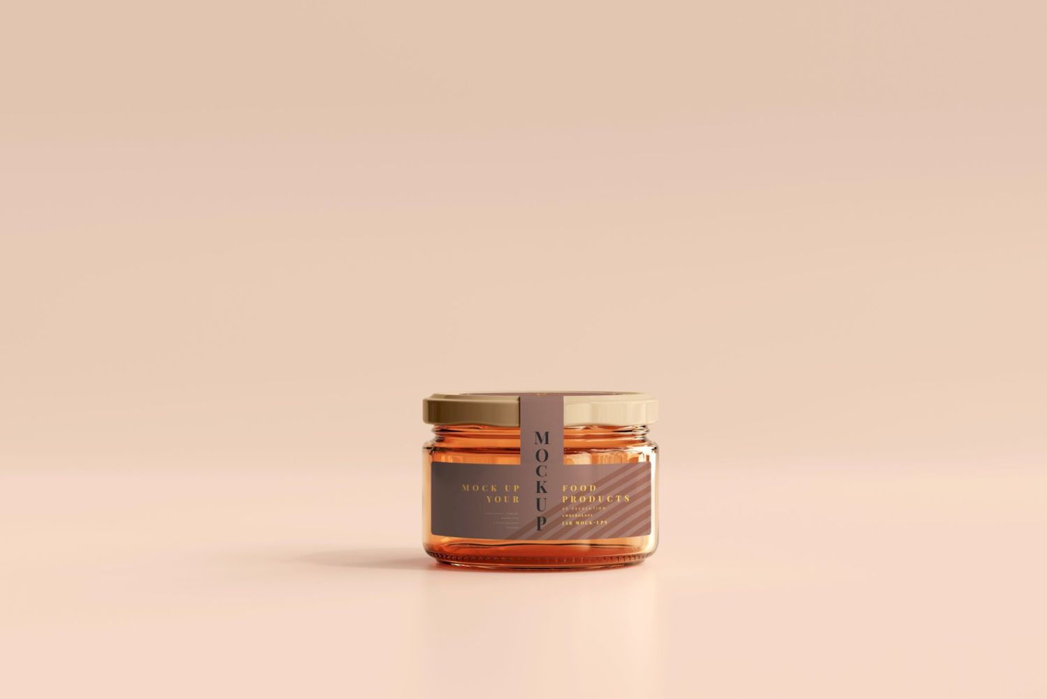 琥珀色玻璃罐样机 Amber Glass Jar Mockup插图