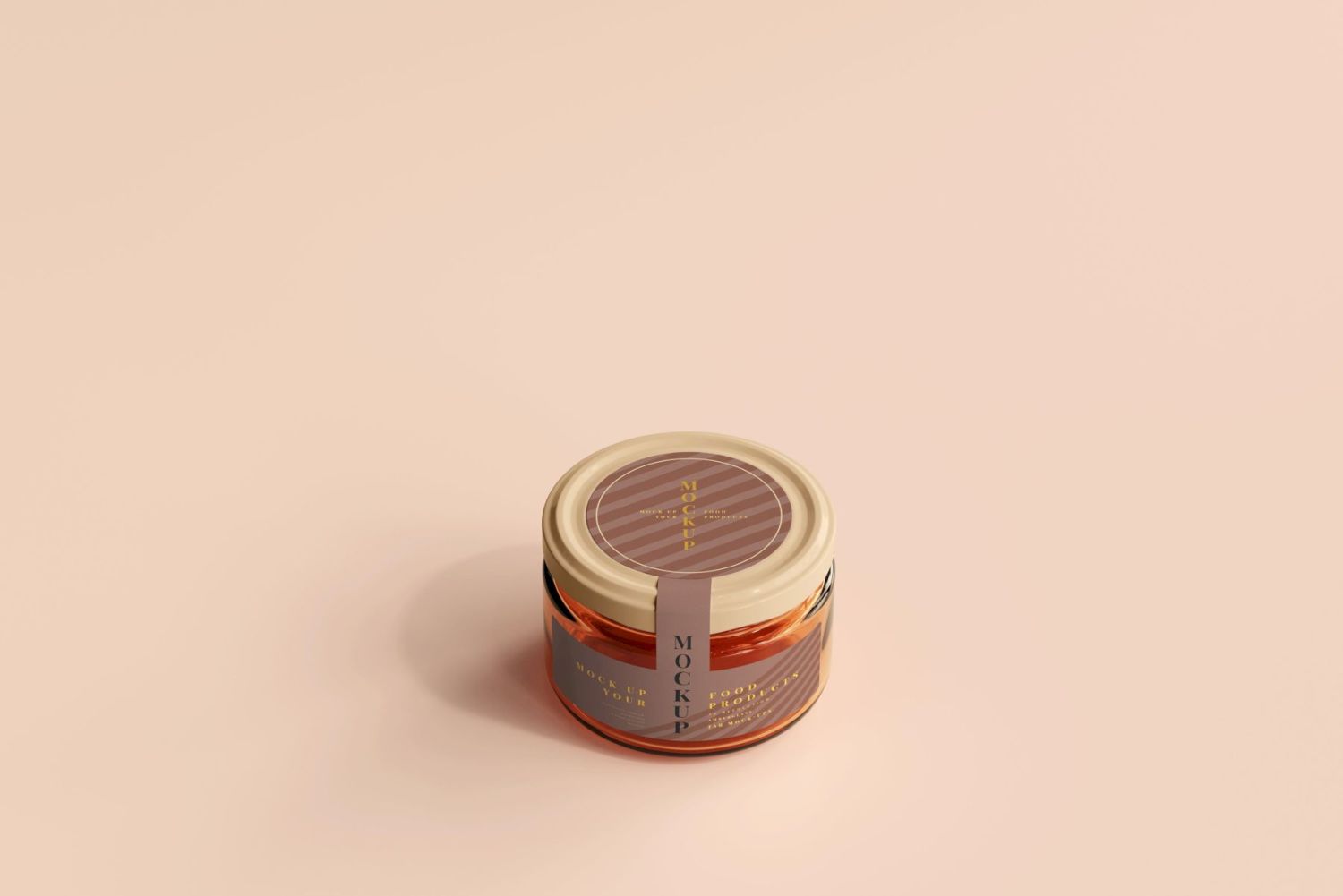 琥珀色玻璃罐样机 Amber Glass Jar Mockup插图2