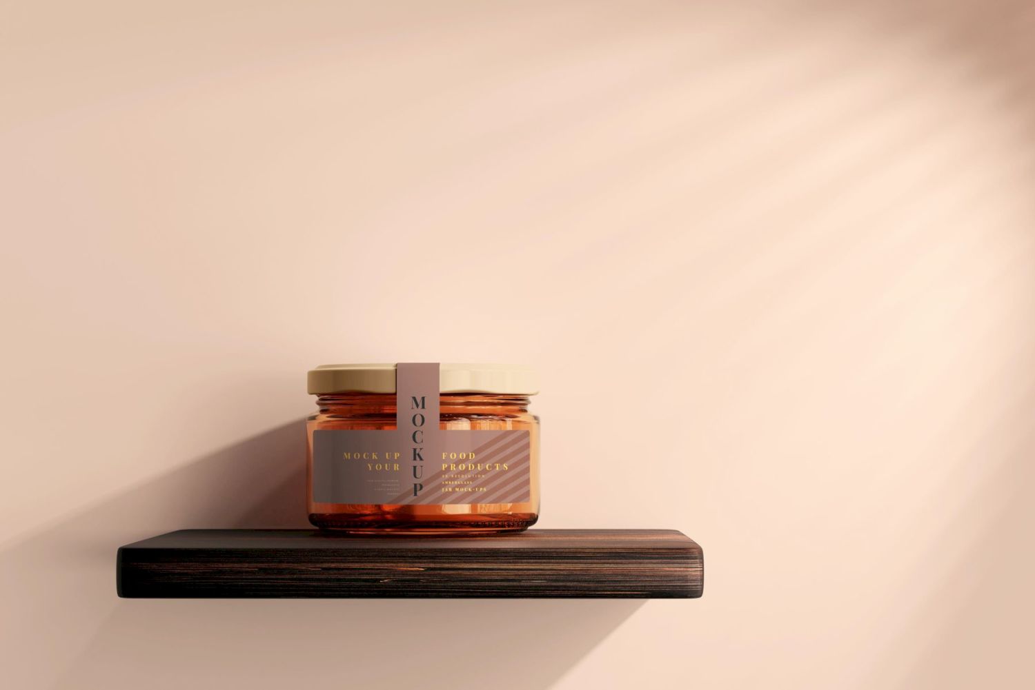 琥珀色玻璃罐样机 Amber Glass Jar Mockup插图6