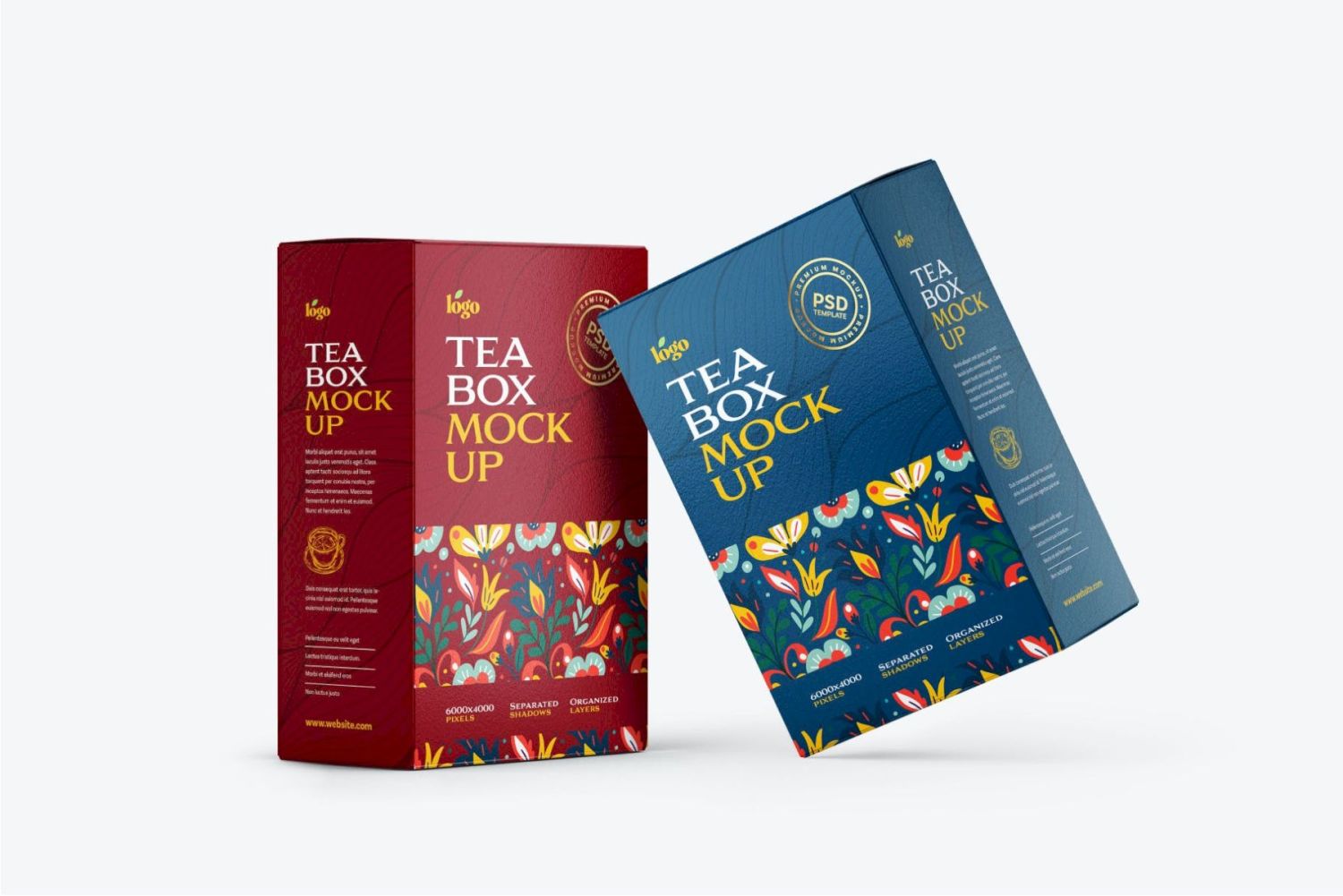茶盒包装样机套装 Tea Box Packaging Mockup Set插图9