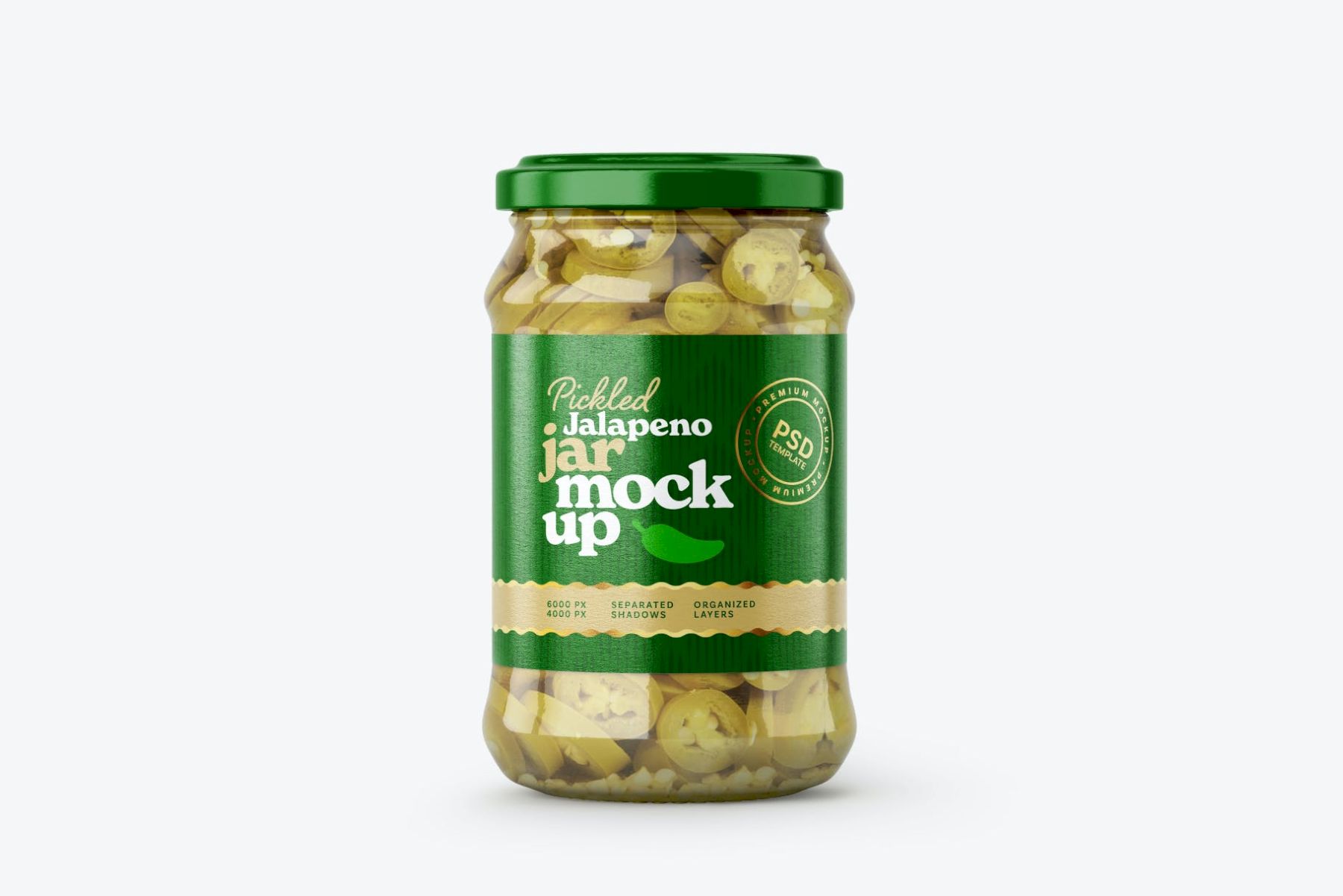 腌制辣椒罐样机套装 Pickled Jalapeno Jar Mockup Set插图2