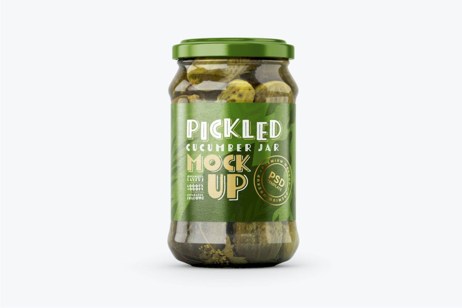 腌黄瓜罐样机套装 Pickled Cucumber Jar Mockup Set插图3