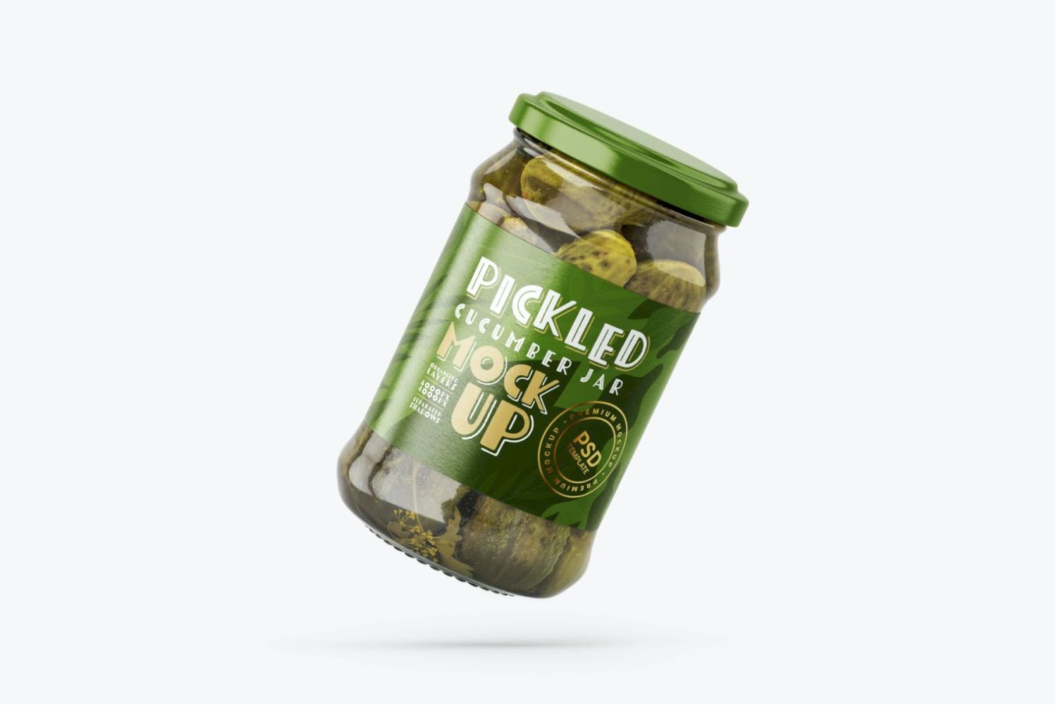 腌黄瓜罐样机套装 Pickled Cucumber Jar Mockup Set插图5