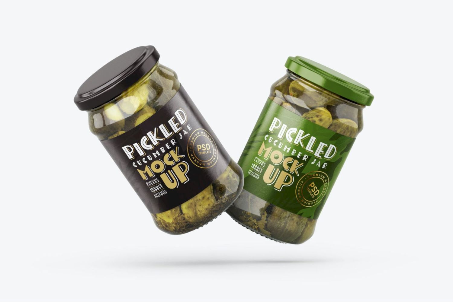 腌黄瓜罐样机套装 Pickled Cucumber Jar Mockup Set插图10